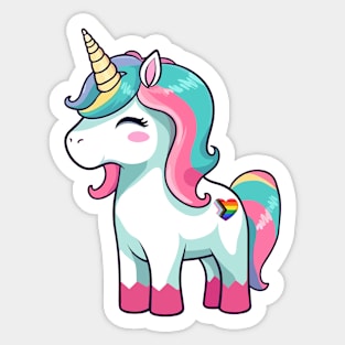 LGBTQIA+ Pride Unicorn Sticker